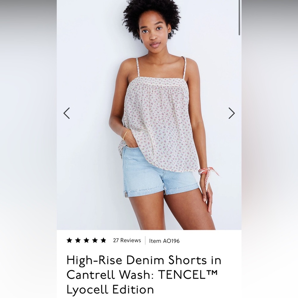 Madewell High-Rise Denim Shorts in Cantrell Wash: TENCEL™ Lyocell Edition